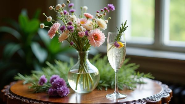 Cocktails fleuris et originaux pour un mariage au Québec : les recettes à base de fleurs